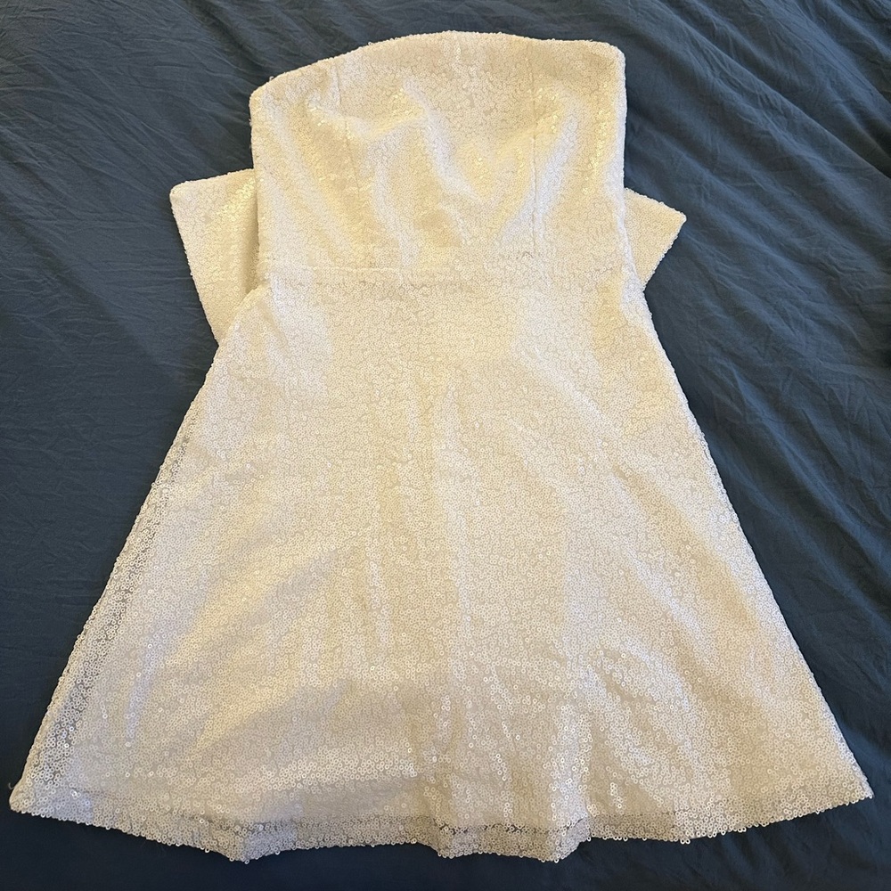 Lilia Strapless Sequin Bow Dress
